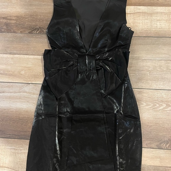 Elegant Black Bow Dress- Never Worn - Picture 2 of 3